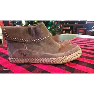 Ugg Varney Suede Moccasin Zip Up Ankle Boot Designer Flat Shoe Summer Winter
